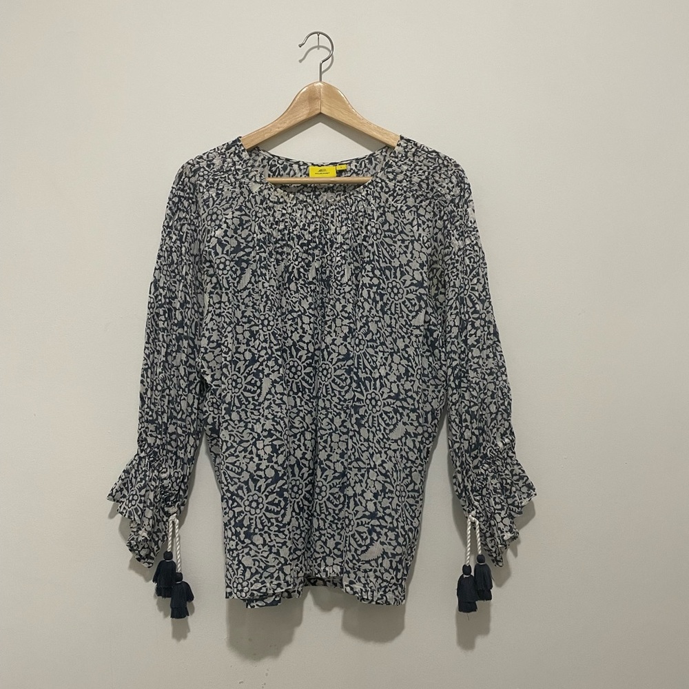 Roller Rabbit Blue and White Floral Blouse